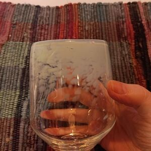 Handblown Marble-Patterned Wine Glass